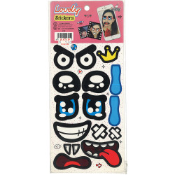 Party dress up cute scary face cartoon sticker