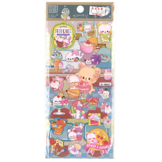 甜品動物泡泡貼紙 卡通貼紙, 甜點貼紙 Dessert Sticker image