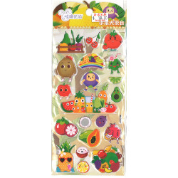 彩色貼水果貼紙 (蘋果 橙子 香蕉 葡萄)