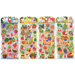 彩色貼水果貼紙 (蘋果 橙子 香蕉 葡萄)