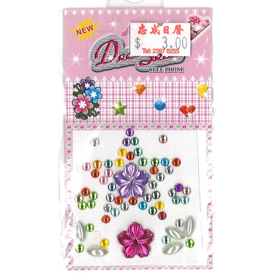 Creative decorative crystal diamond stickers stars and flowers image