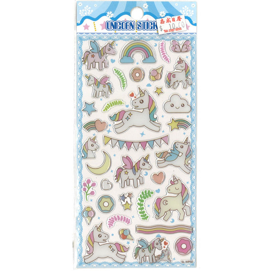 Cute Cartoon Unicorn Crystal Sticker Unicorn stickers image
