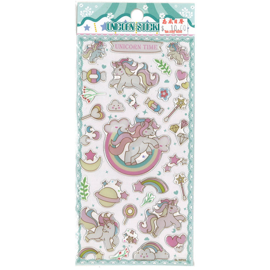 Rainbow Unicorn Pattern Crystal Sticker Unicorn stickers image