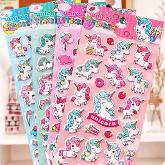Colorful small unicorn sticker (3D animal bubble stickers) Unicorn stickers image