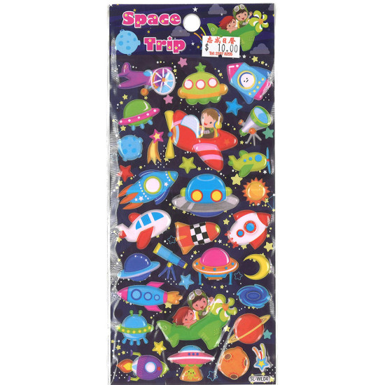 Astronaut universe bubble sticker (3d cartoon sticker) image