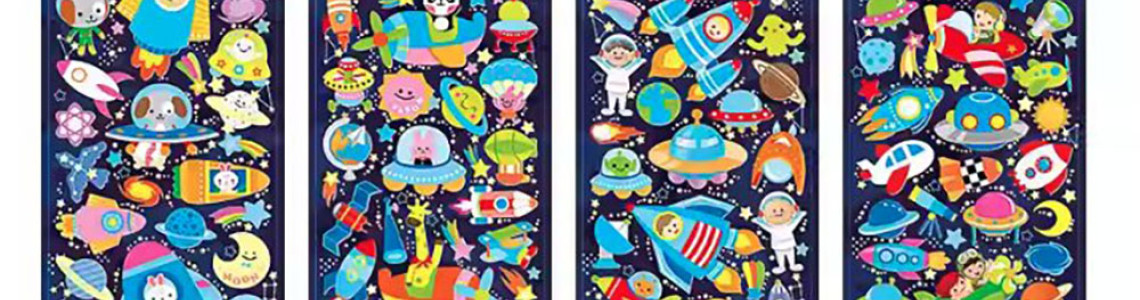 Space universe rocket sticker image