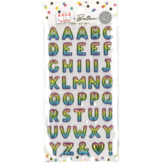 泡泡英文字母貼閃鑽貼紙 image