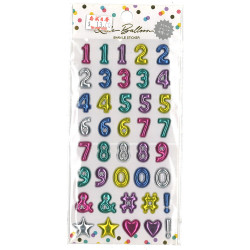 Colorful shiny gold foil number stickers for kids