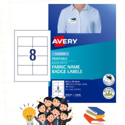 Avery® Fabric Name Badge Labels (laser) 55.5 x 86.5 mm 959171 