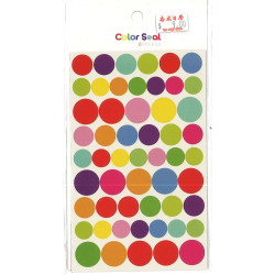 Large and small colorful round sticker