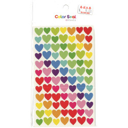 Colorful heart-shaped stickers (6 large sheets, many large and small star pictures each)