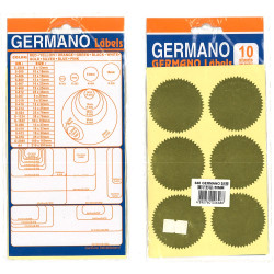 金色鋼印貼紙 証書圓牙形貼2寸, 50mm. 24 Seals