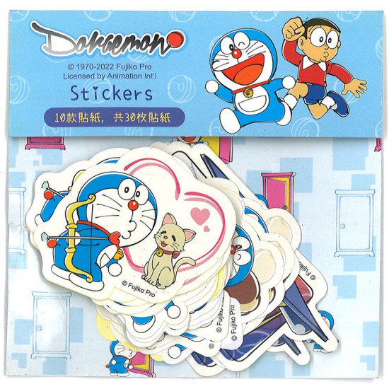 Doraemon sticker 哆啦A夢表情貼紙 10款30個貼紙 卡通貼紙 image