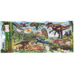 Cartoon dinosaur stickers, diverse colorful dinosaurs