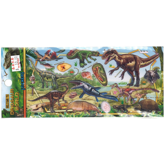 Cartoon dinosaur stickers, diverse colorful dinosaurs Dinosaur stickers image